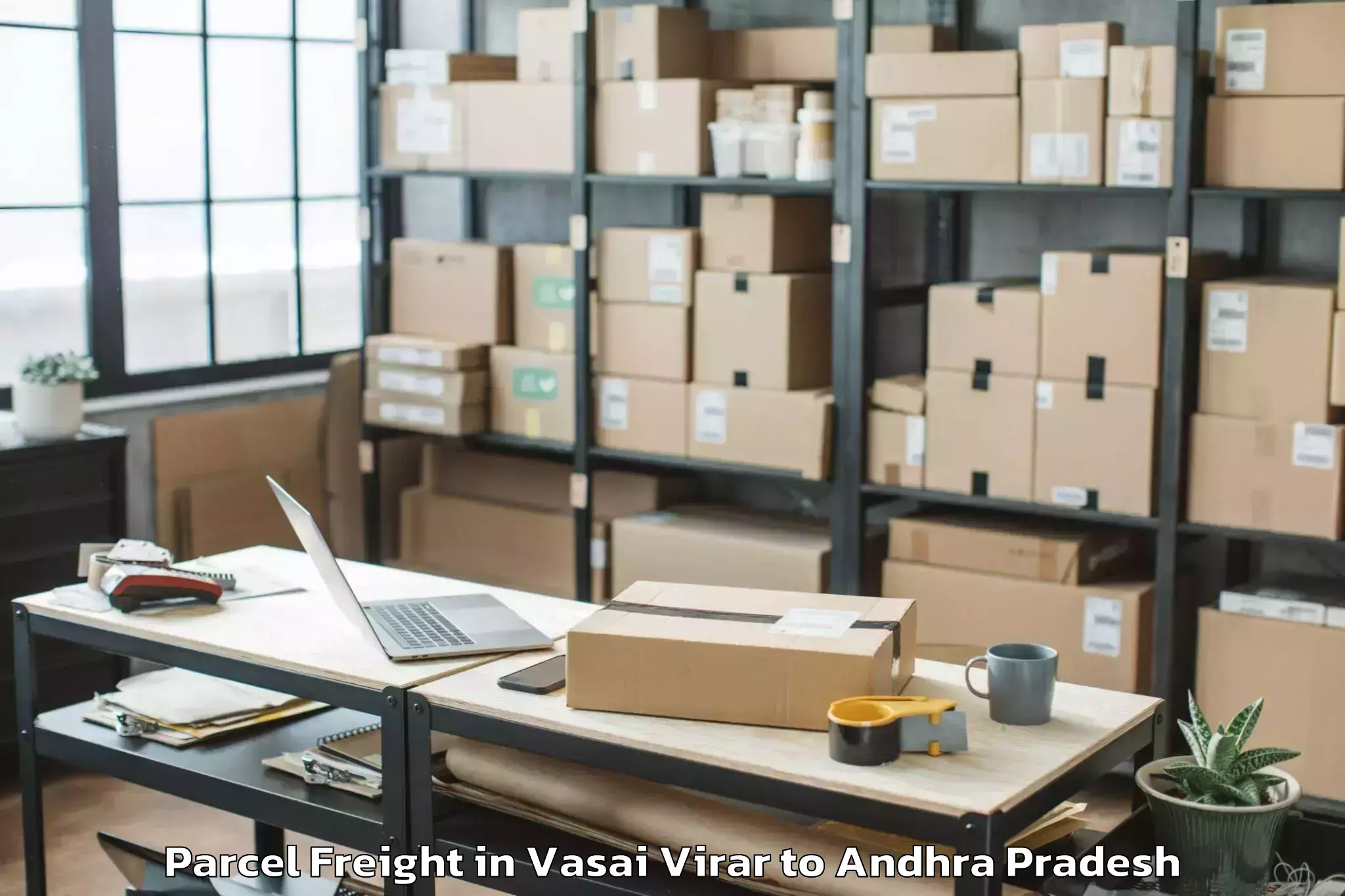 Book Vasai Virar to Komarolu Parcel Freight Online